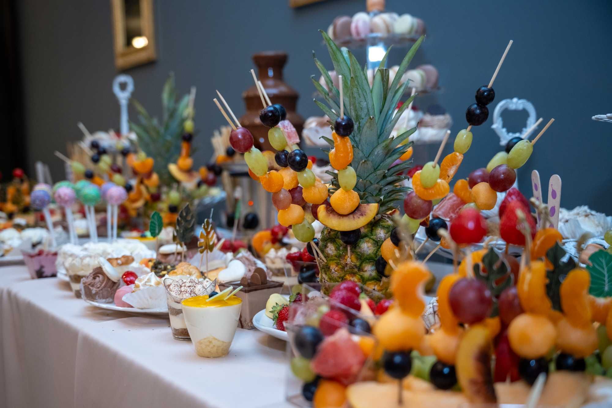 Fantana de ciocolata si bar de fructe