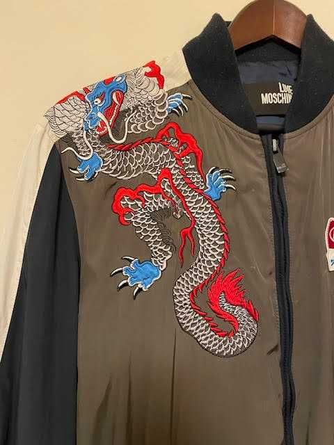 Love Moschino Asian dragon embroidered jacket