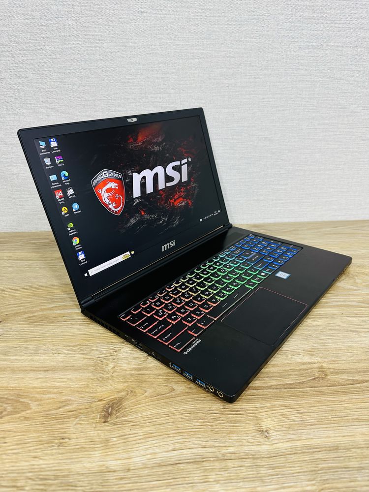 MSI STEALTH Core i7-8 Ядерный+GTX1050-4ГБ, 16 ГБ Озу, RGB клавиатура