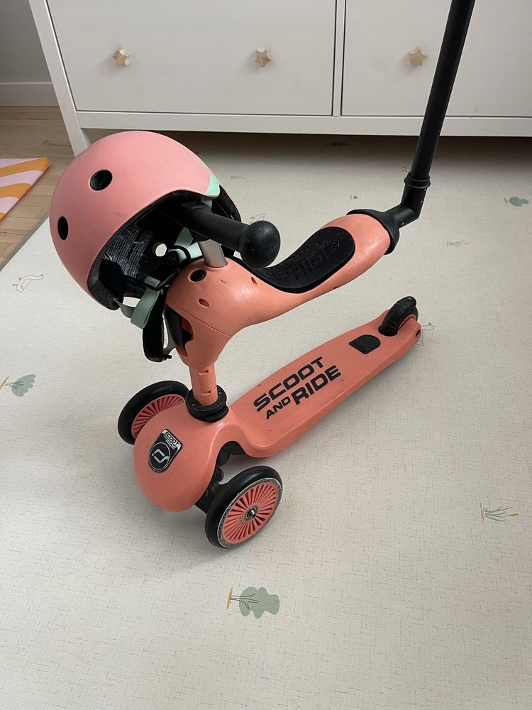 Тротинетка Scoot & Ride 3в1 с дръжка и каска
