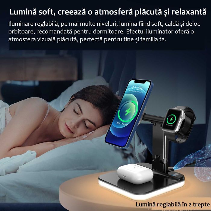 Incarcator wireless universal 5in1 Compatibil iOS 12, Android iQ