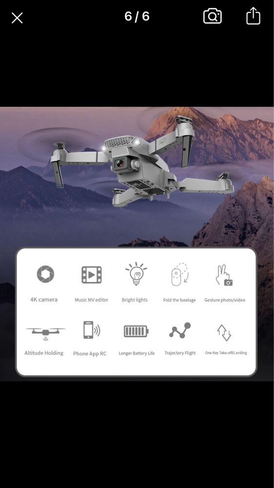 Mini drona 2xcamera 4K , wifi , aplicatie ios/android , gps