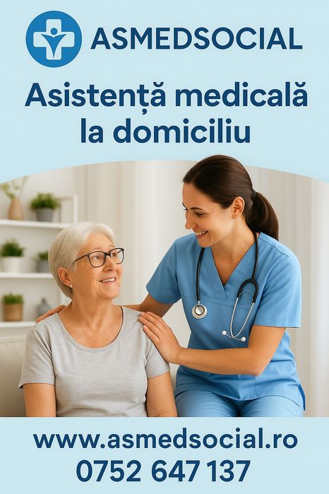 Îngrijiri medicale la domiciliu'perfuzii'injectii'pansamente escare.