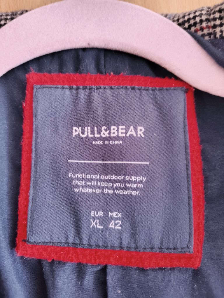 Palton de iarnă Pull&Bear bărbați roșu
