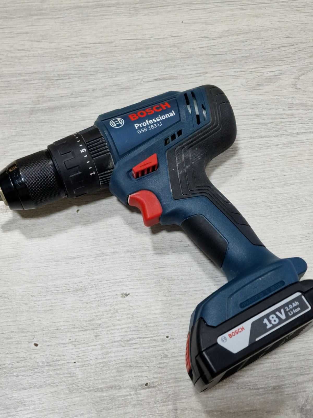 Винтоверт Bosch GSB 183-LI, 18 V, с батерия, зарядно и куфар