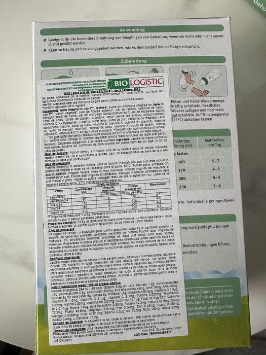 Hole lapte praf bio capra 0-6 luni