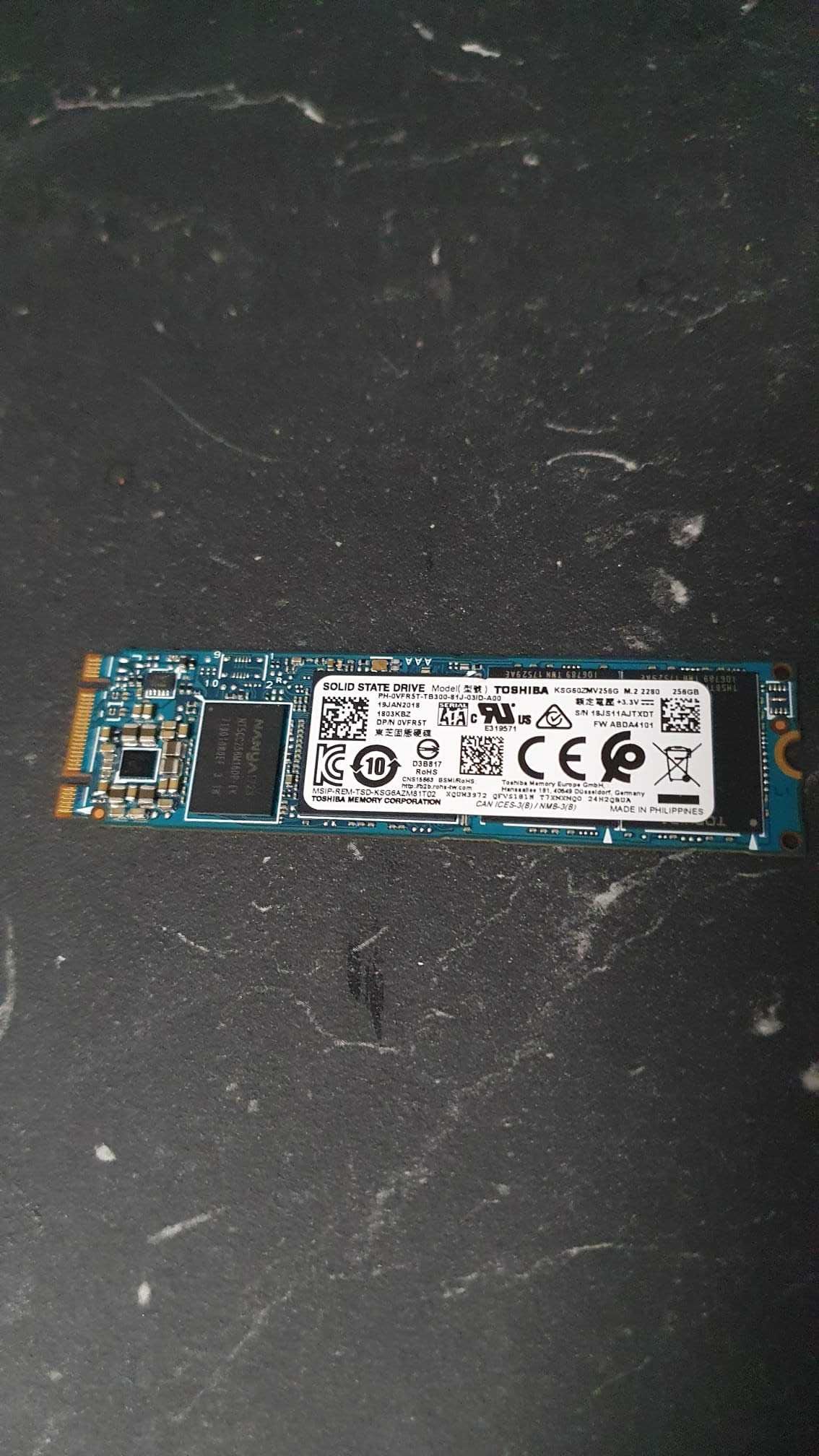 SSD M.2 SATA 2280 Toshiba KSG60ZMV256G 256GB pentru Dell VFR5T, 0VFR5T