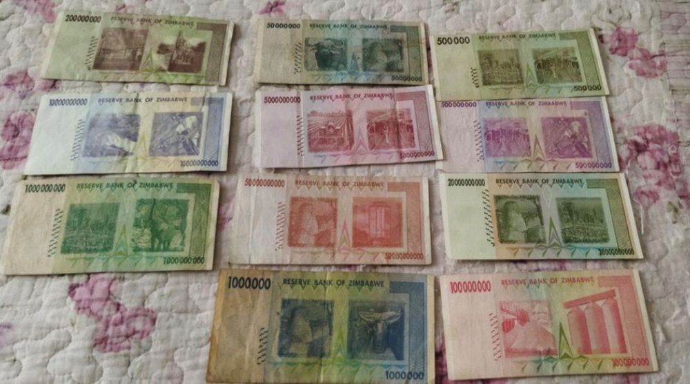 Qogoz pullar Zimbabwe, банкноты Зимбабве
