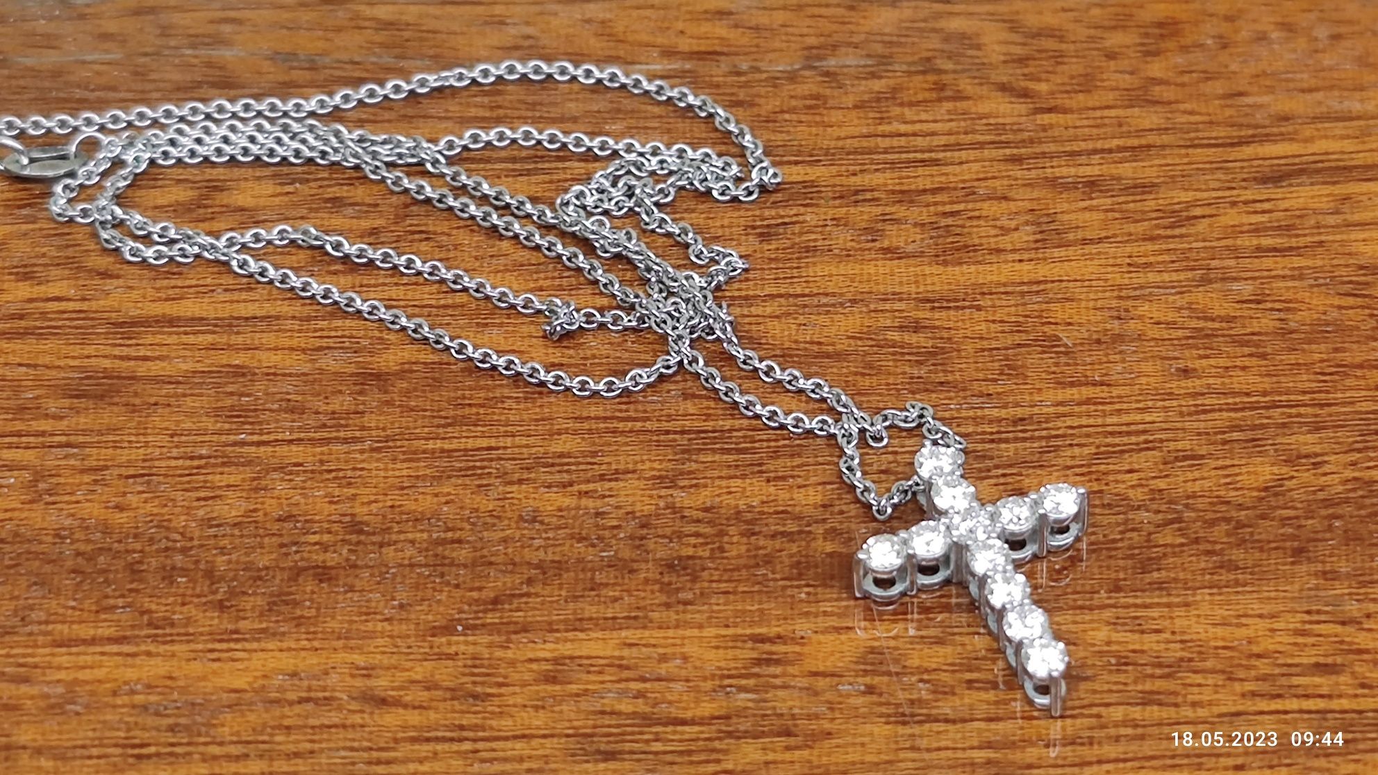 Крестик в стиле Tiffany бриллианты 0.7 карат
