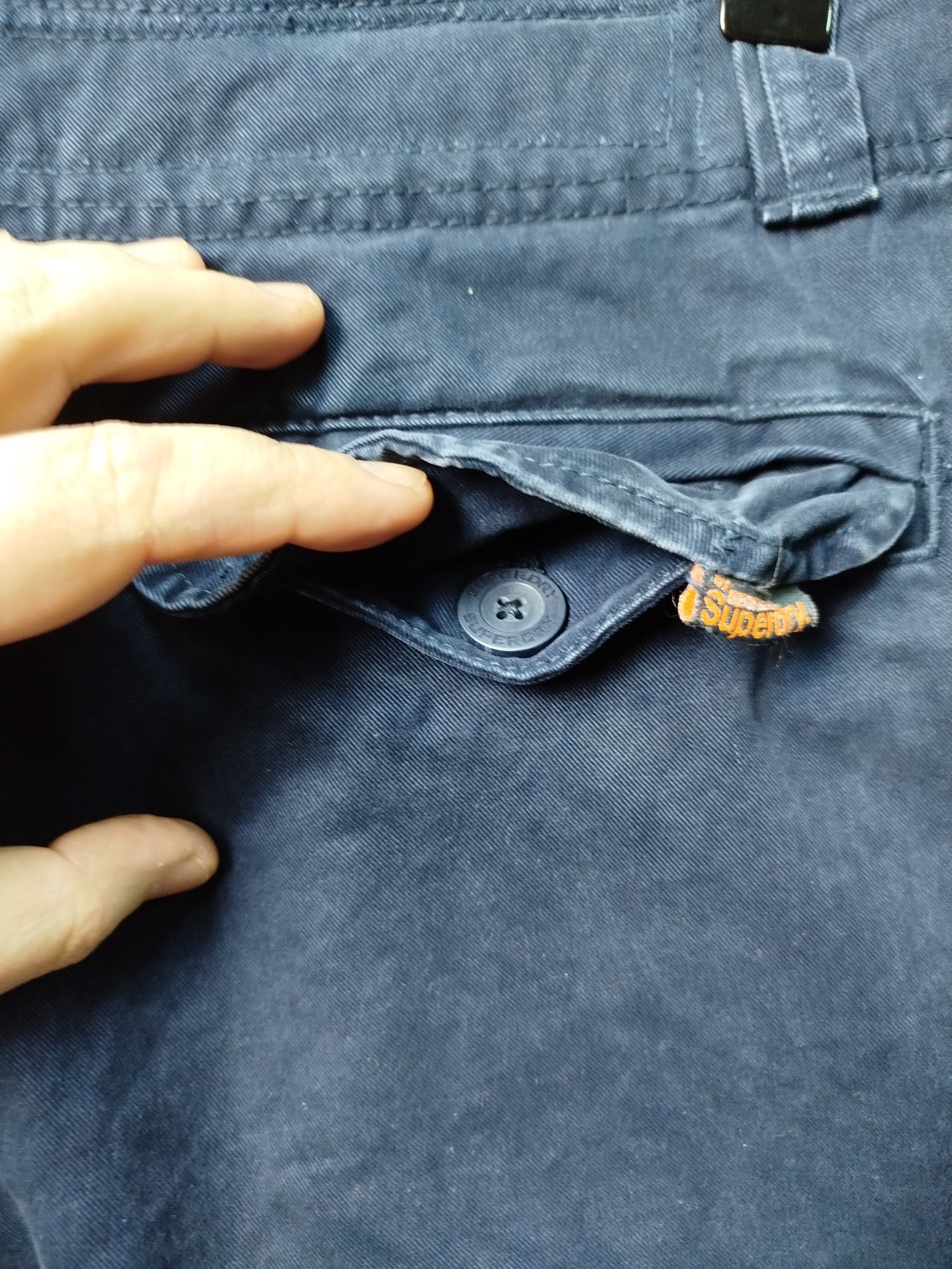 Оригинални къси карго панталони Superdry нови мъжки сини