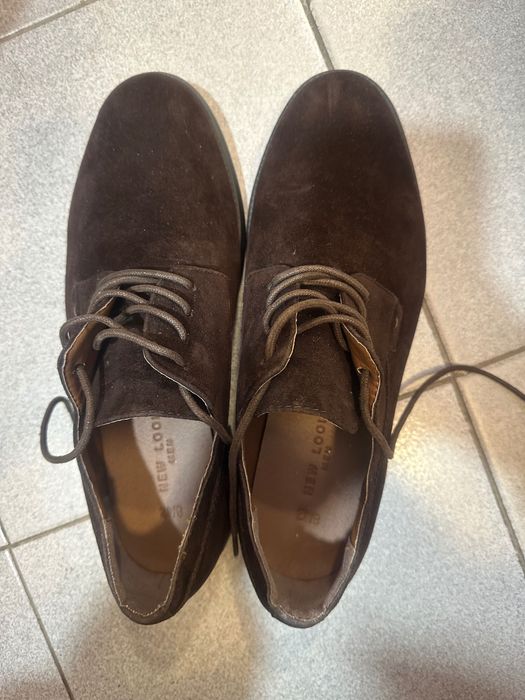 Велурени мъжки обувки-тъмно кафяво 42