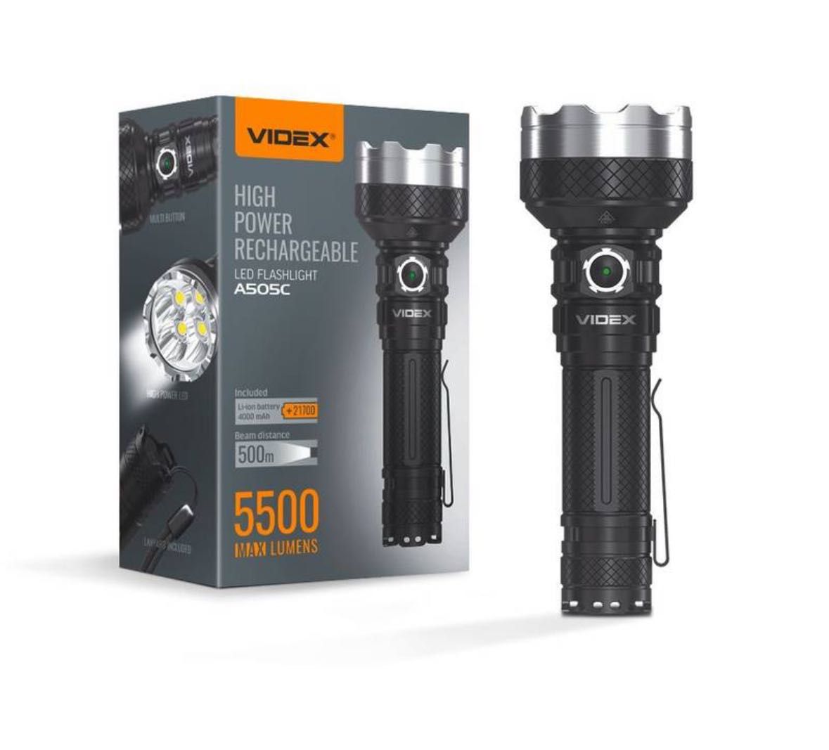 Lanterna LED reîncărcabilă multifuncțională VIDEX VLF-M044UV Nou