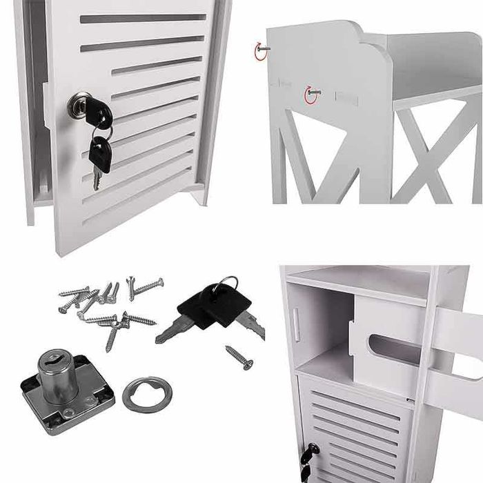 Шкаф за баня с поставка за тоалетна хартия, Ruhhy, WPC декинг материал