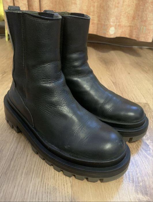 Ghete de dama Zara din piele naturala, masura 37, cizme