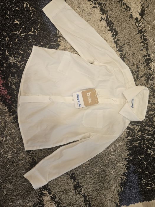 Camasa bumbac, alba, baieti, masura 98