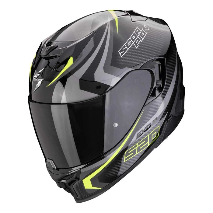 Мото Каска SCORPION EXO-520 EVO AIR TERRA Silver-Neon XS 53-54 ,очила!