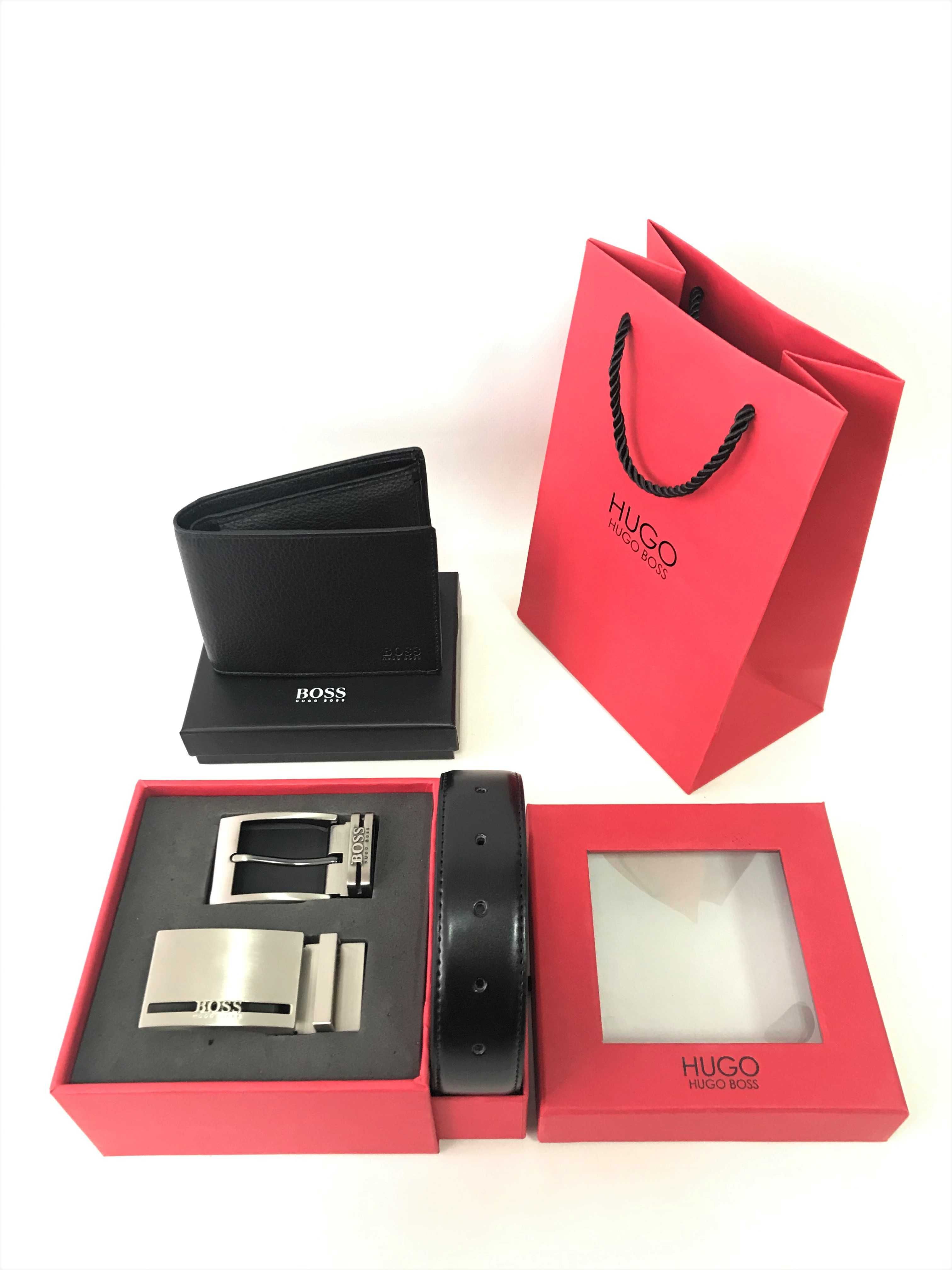Мъжки подаръчен комплект колан и портфейл Hugo Boss !