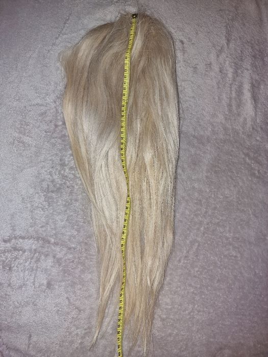 Semiperuca blond platinat par natural 57cm