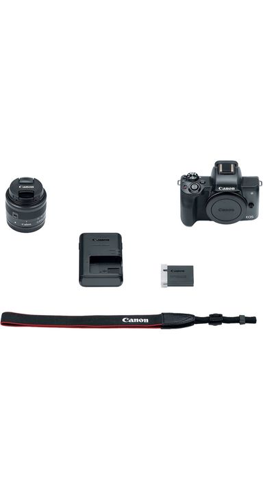 Canon EOS M50 Mirrorless + Obiectiv 15-45mm IS STM, 24.1MP, 4K, Wi-Fi