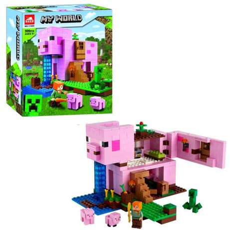 Конструктор Майнкраф Lari 11585 аналог LEGO Minecraft Дом-свинья 21170