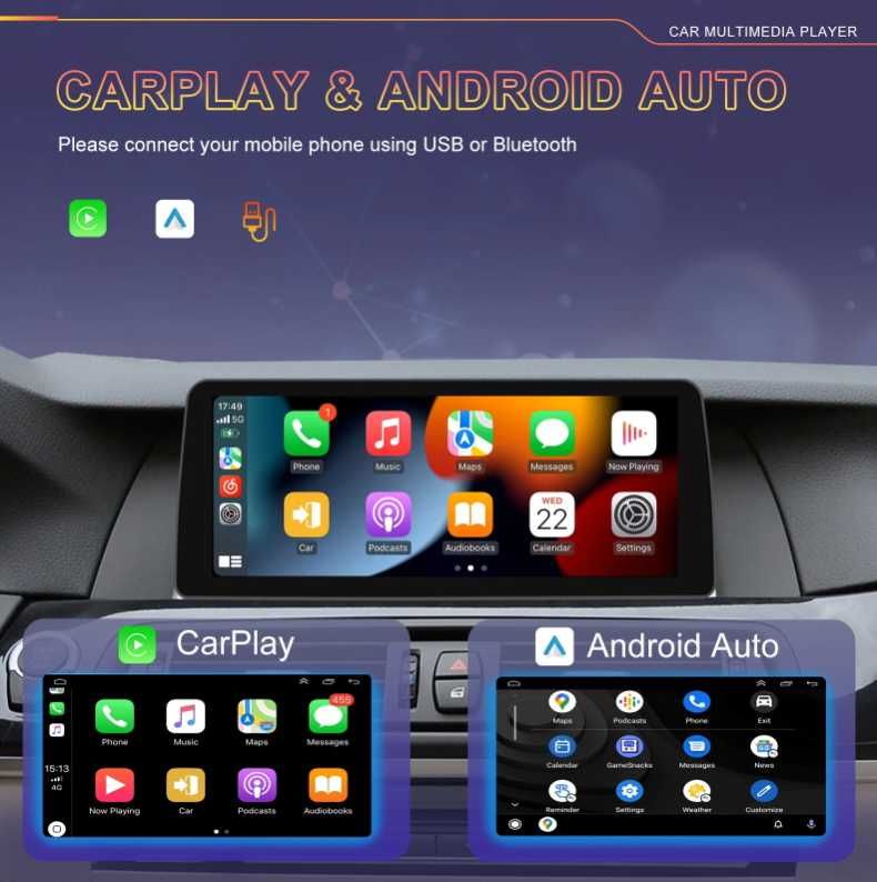 Navigatie BMW F10, Android 13, 8GB RAM 12.3 inch Carplay&Android auto