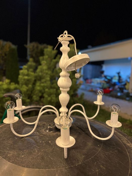 Candelabru metal imitatie lemn+aplicere perete