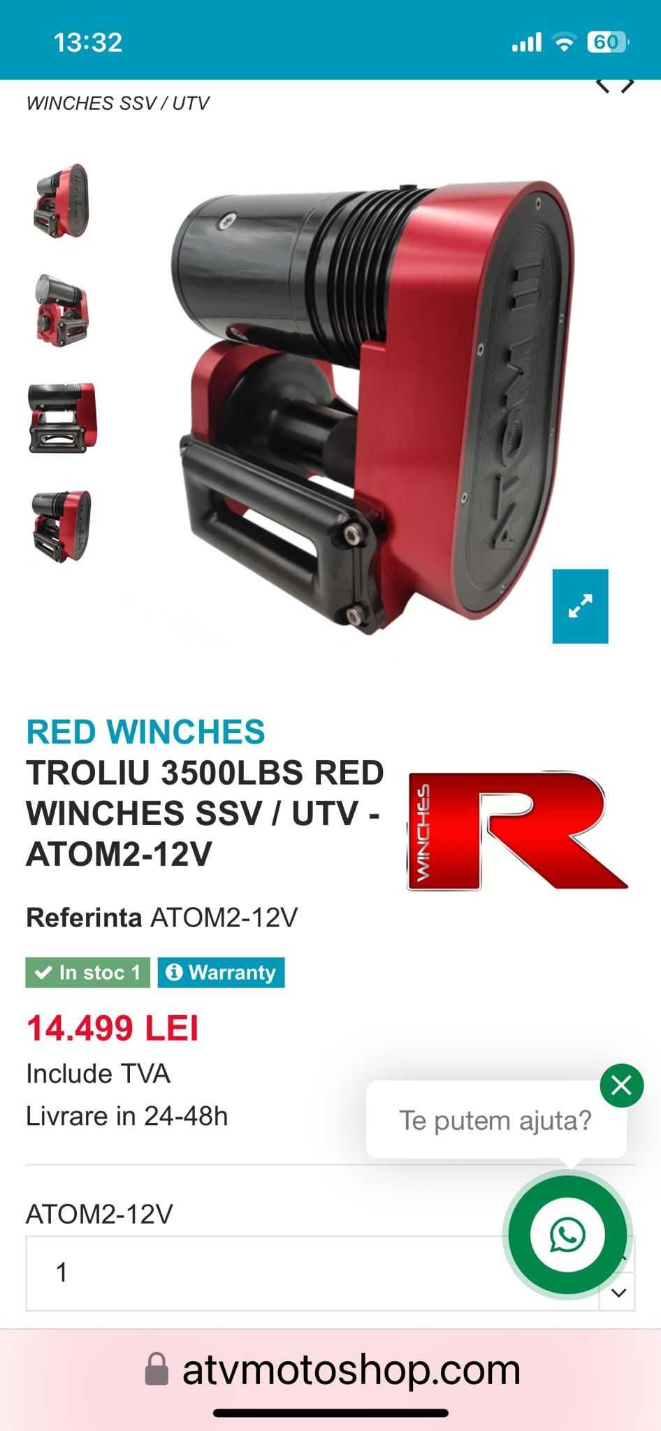 Troliu Red winches Atom