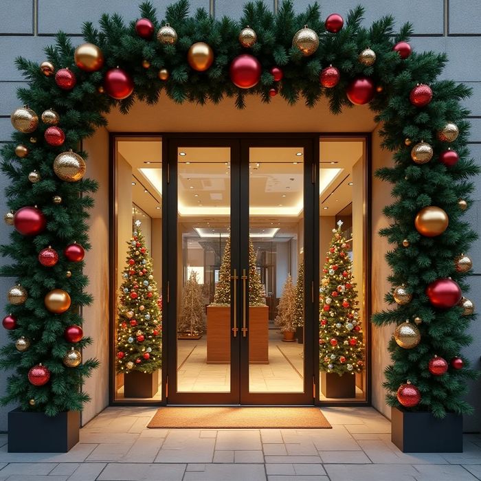 Yangi yil bezak archa va o'yinchoqlar