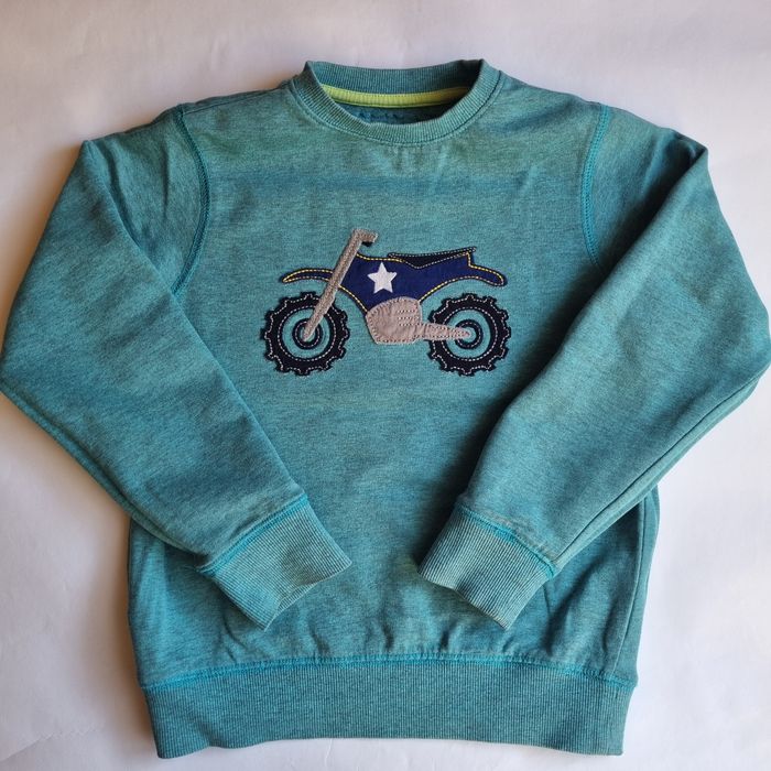 Блуза с лека вата Next, синьо-зелен цвят, с мотор, размер 116 см., 5-6