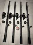 SET 4 Lansete Tactics 3.90m 5LBS 3 segmente + 4 Mulinete AVIATOR DP80