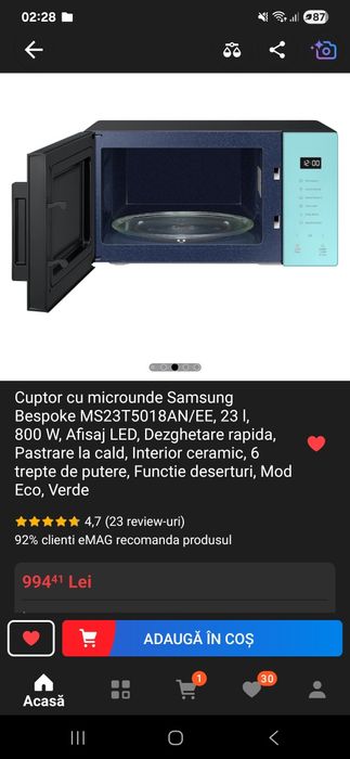 Cuptor cu microunde Samsung  23 L 800 W verde