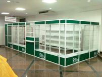 Прилавок витрина стеклянная из профиля, оборудование для магазина shvp