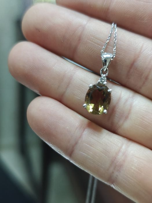 Lanț aur 14k 2.96gr cu diamant 0.10ct și zultanit (r)