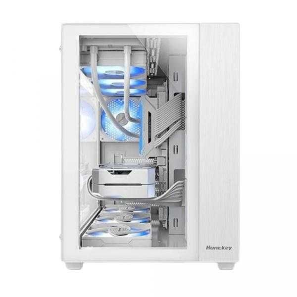 Huntkey CASE  S980 Black / White with ARGB FAN кейс компьютерный