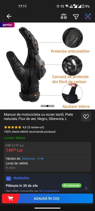 Mănuși moto, marime M