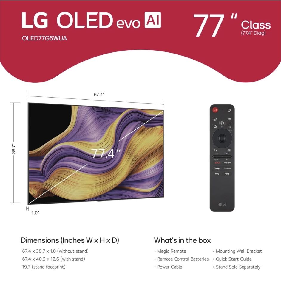 Tелевизор LG 77C5/ /G5 77 ”4K Smart OLED evo Gallery Edition 2025