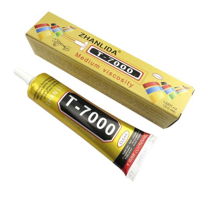 Силиконово лепило T-7000, черен, 50ml, в тубичка с дозатор