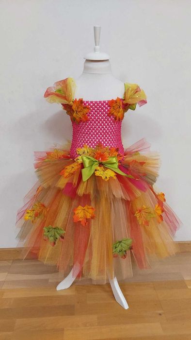 Rochita TUTU Zana Toamna Nuca Frunze Colorate Recolta serbare carnaval