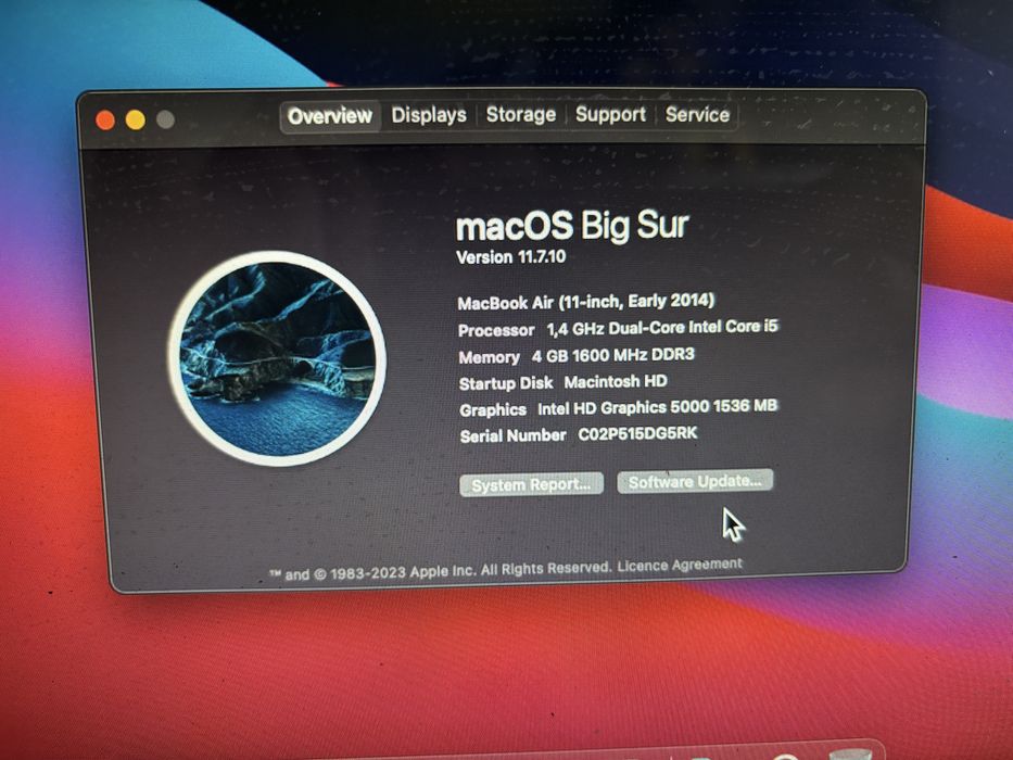 MacBook Air 11" (Early 2014) -Отлична работа,компактен,зарядно вкл.