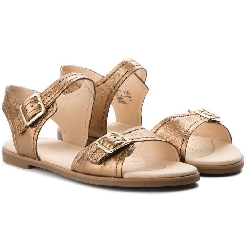 %ПРОМО% CLARKS № 37 & 39 – Дамски сандали от ест кожа BRONZE METALLIC"