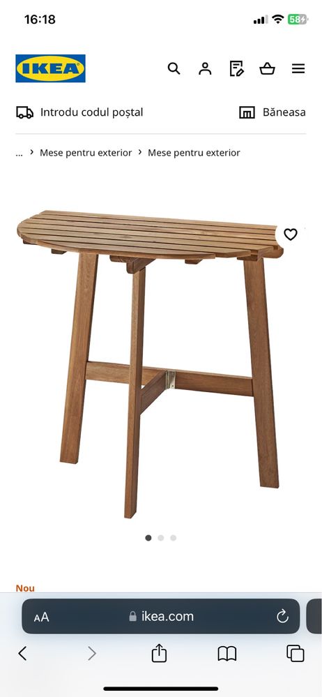 Masă de balcon de la Ikea cu 75 lei