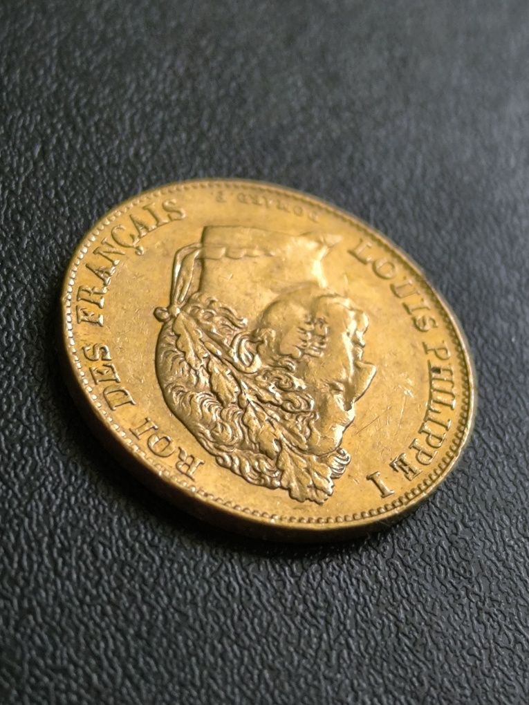 20 франка 1844 год, Луи -Филип I, злато 6.45 гр,900/1000 (21.6 к)