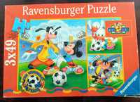 Puzzle ravensburger mickey mouse, goofy fotbal, 3x49 piese