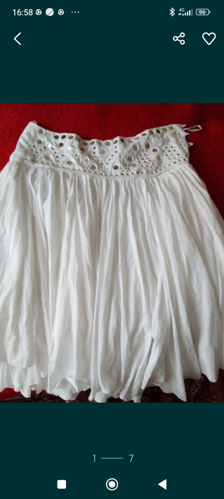 Fustă elegantă alba mar L