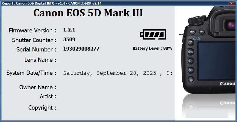 Canon 5D Mark III doar 3500 cadre cu obiectiv 24-105 mm și CF 128 GB
