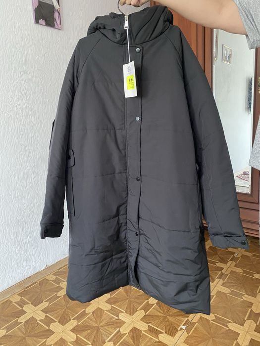 Пуховик черна больших размеров зима