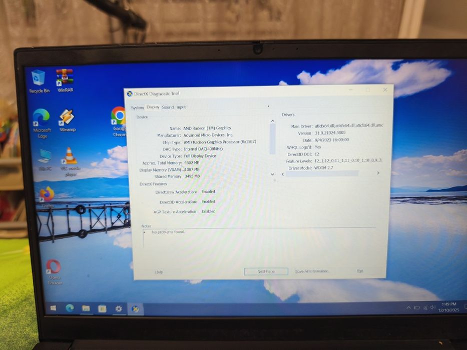 Laptop gaming Lenovo cu AMD Ryzen Ram 8Gb ddr4 video 4Gb ssd GTA FORTN