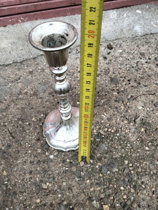 Посребрен свещник с маркировка