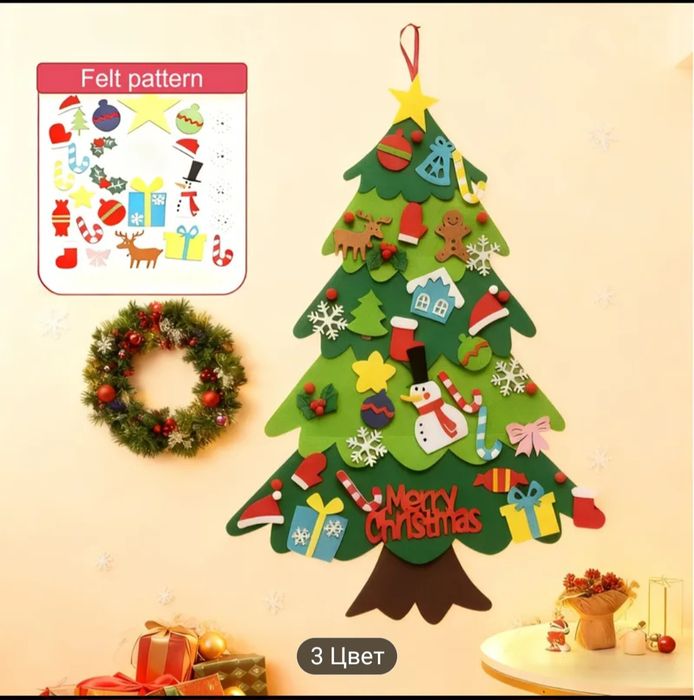 Ёлка из фетра настенная для детей