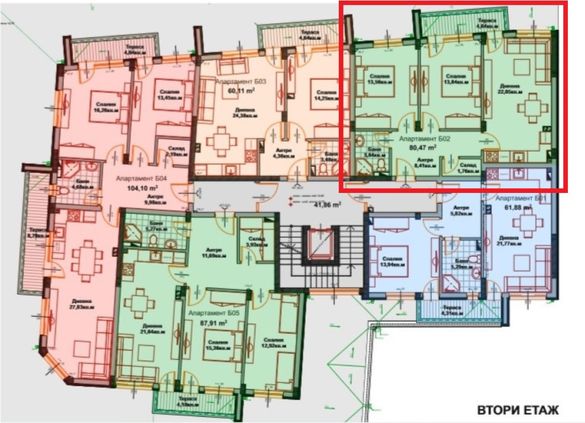 Тристаен апартамент в гр. Айтос - 91,38 кв.м.